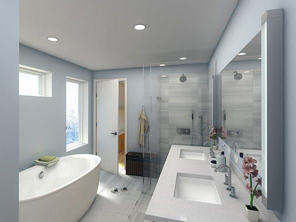 Blu Homes Sidebreeze prefab home view of bathroom.