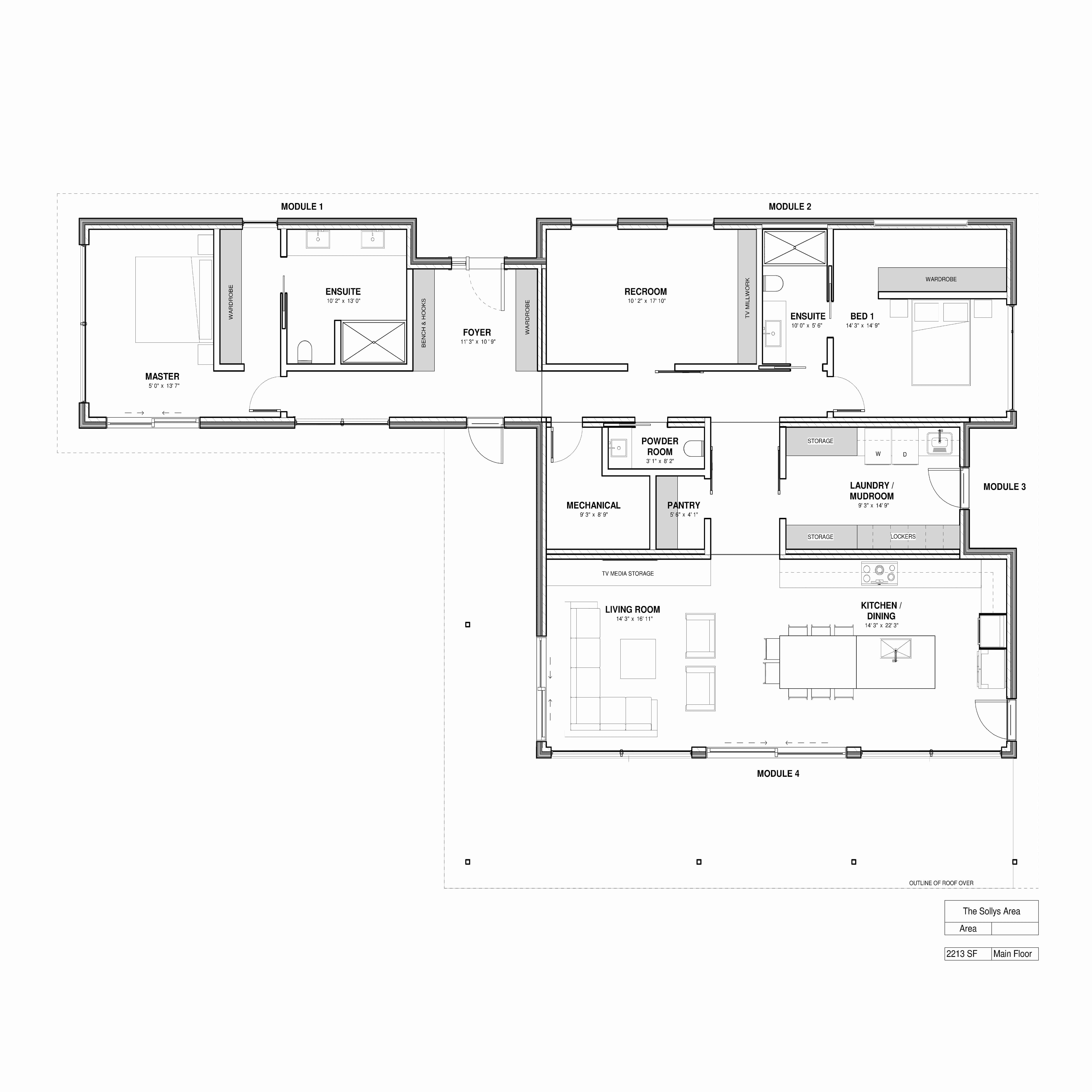 Dvele Sollys modern prefab home floor plan.