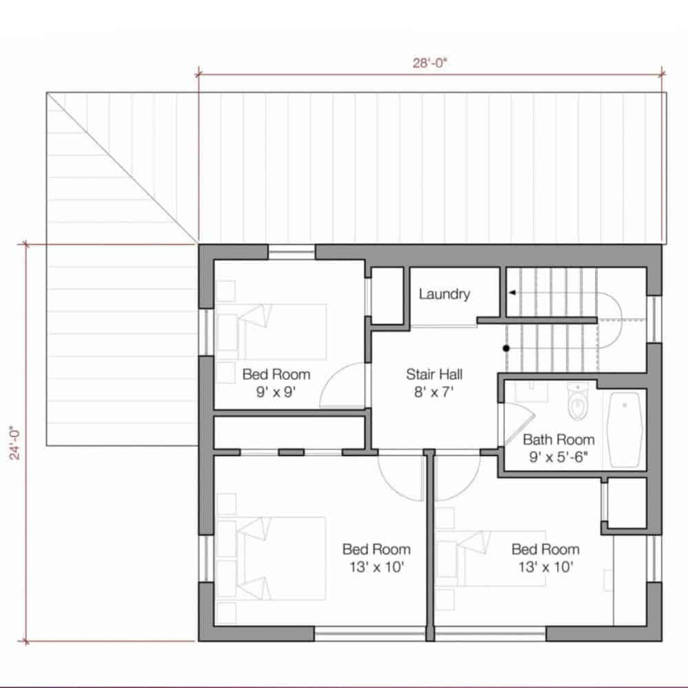 Go Home 1500 sf ft by Go Logic prefab home first level floor plan.