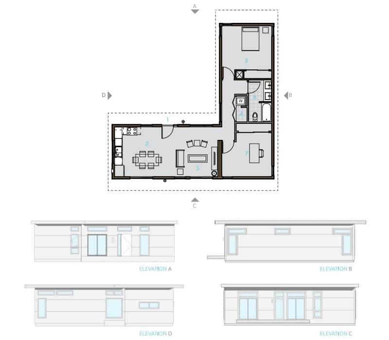 LivingHomes C6.3 prefab home plans.