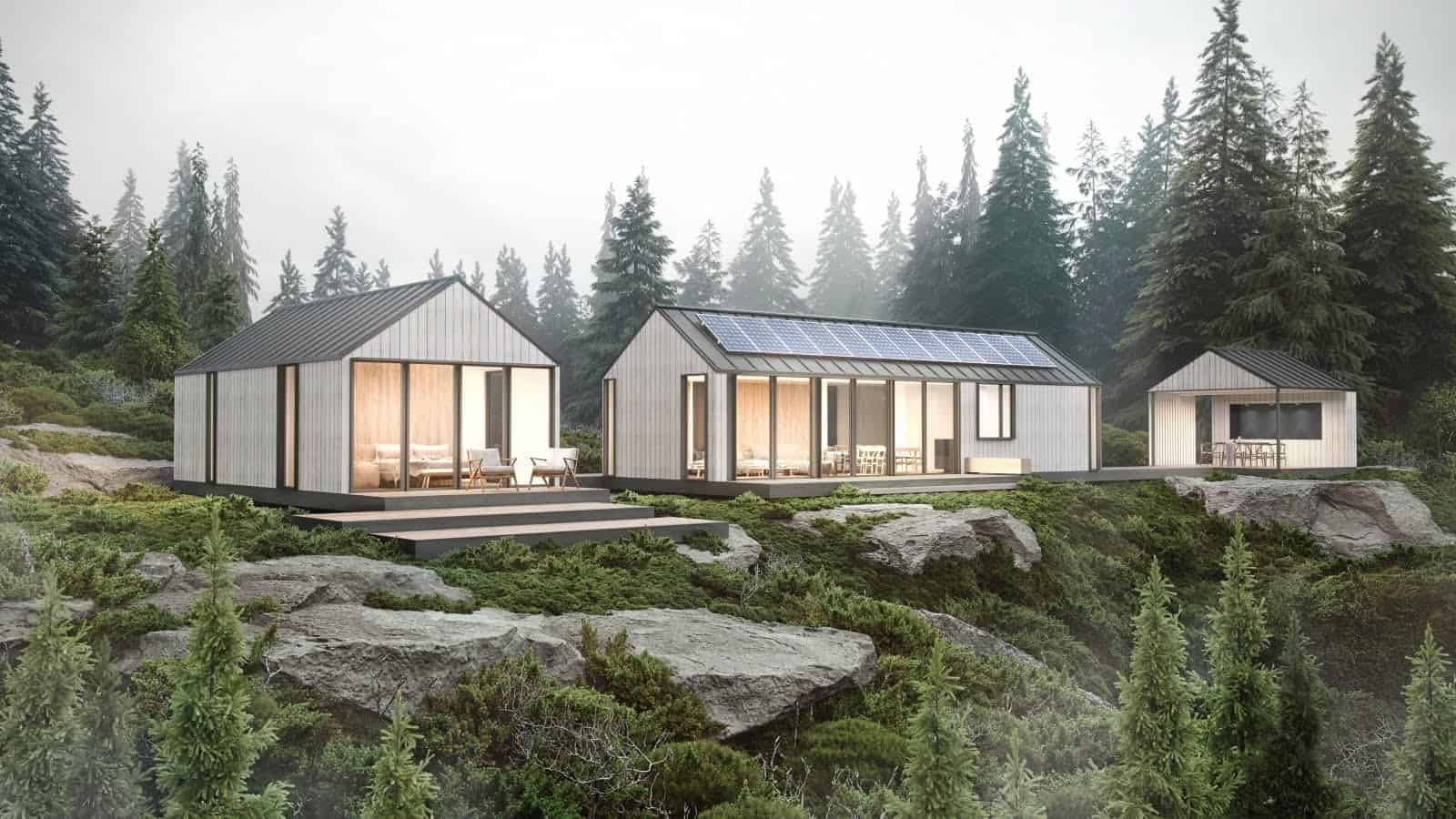 NODE Sequoia modern prefab home model - view of exterior.