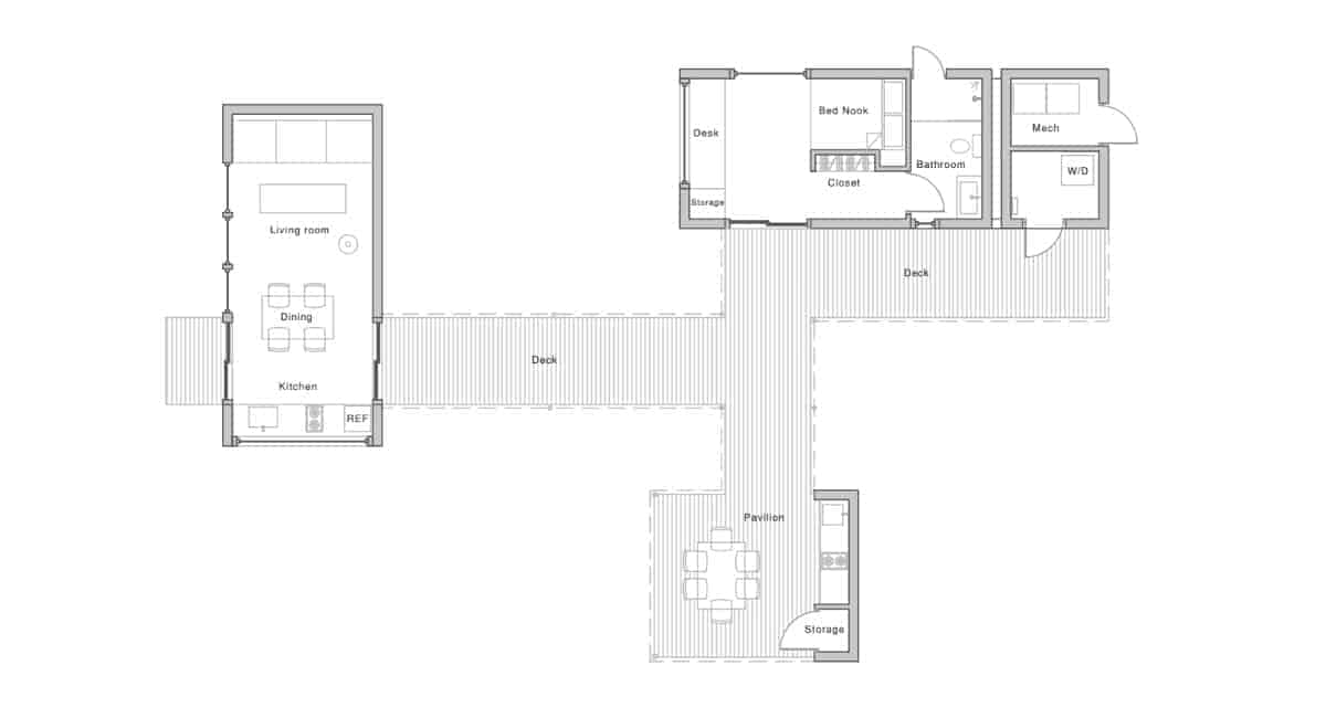 NODE Madrona prefab home example floor plan.