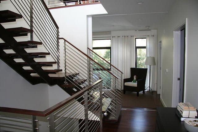 LivingHomes KT2 SF/Presidio prefab home - hall and stairs.