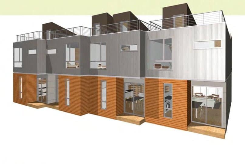 pieceHomes Townhouse 2 multifamily prefab homes - rendering.