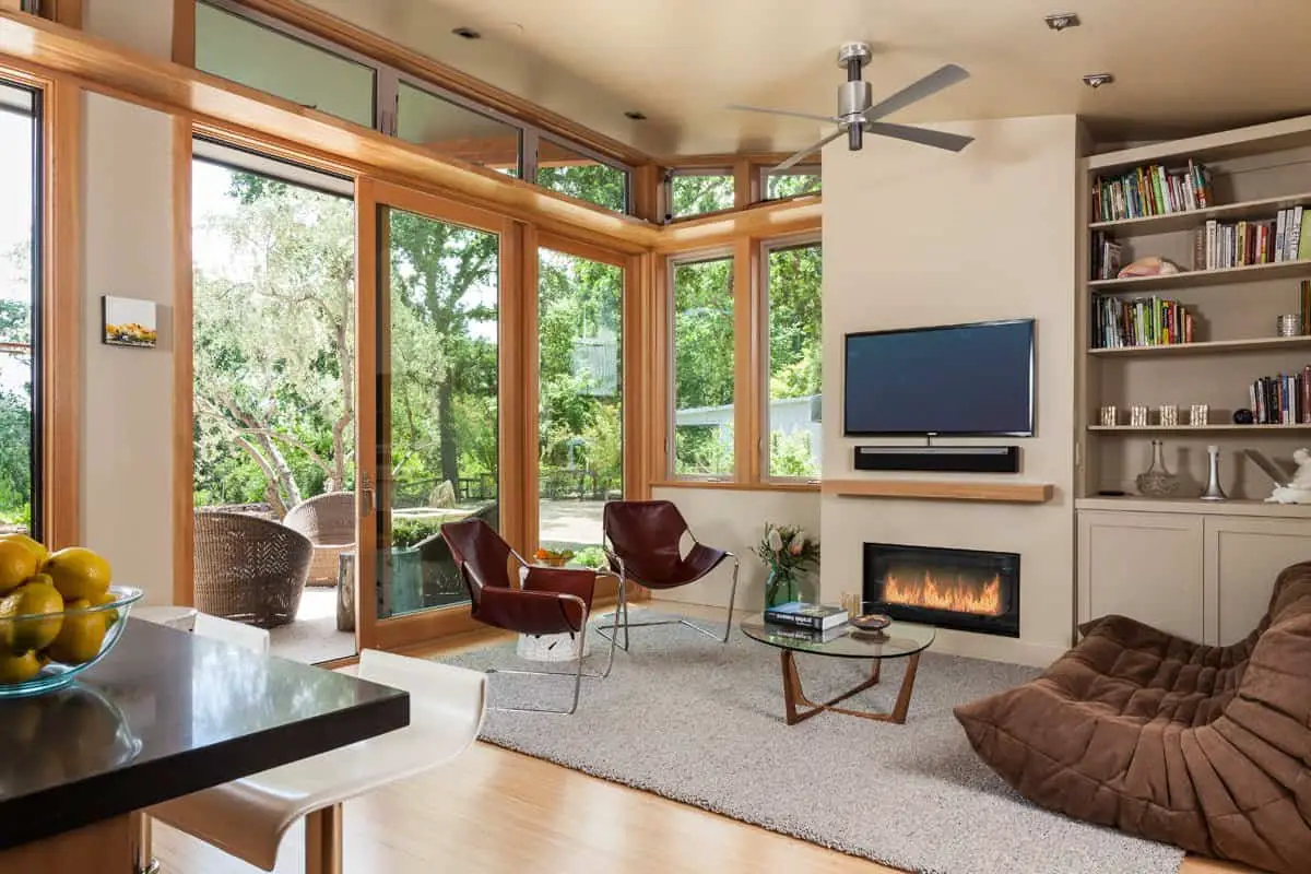 Living room of Stillwater Dwellings prefab home model sd121.
