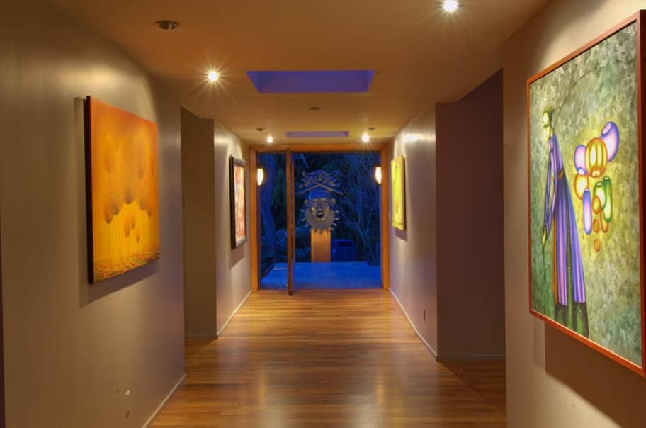 Stillwater Dwellings prefab home in Portland, OR - interior hallway.