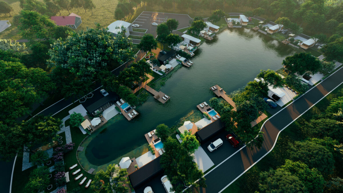 Vessel Houses Canton, Texas project - overhead view.