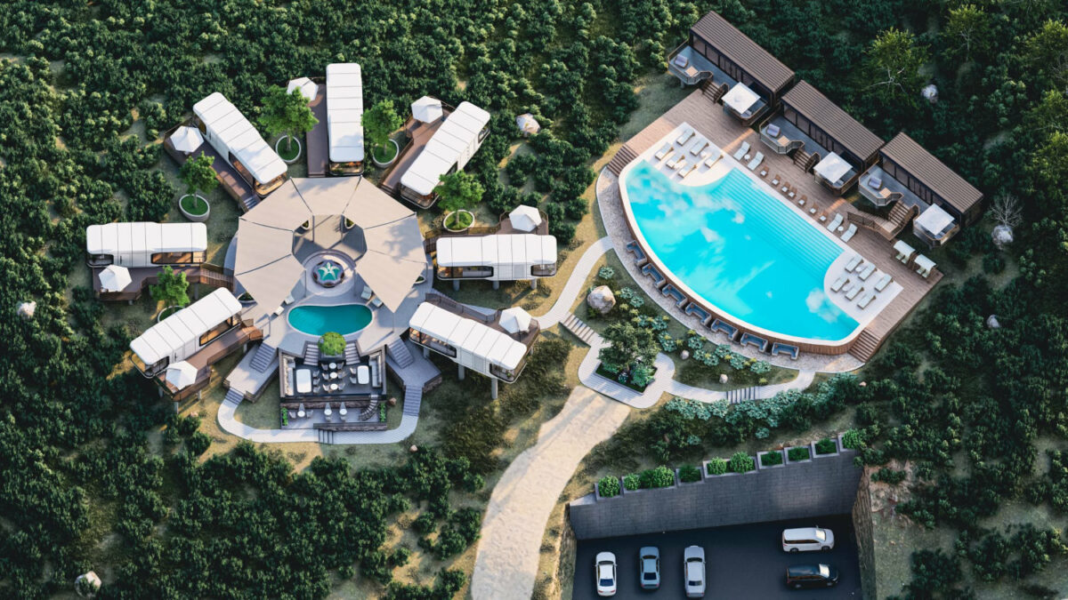 Vessel Houses Malibu, California project - overhead view.